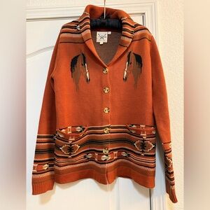 Cotton & Rye Western Horse Pattern Cardigan